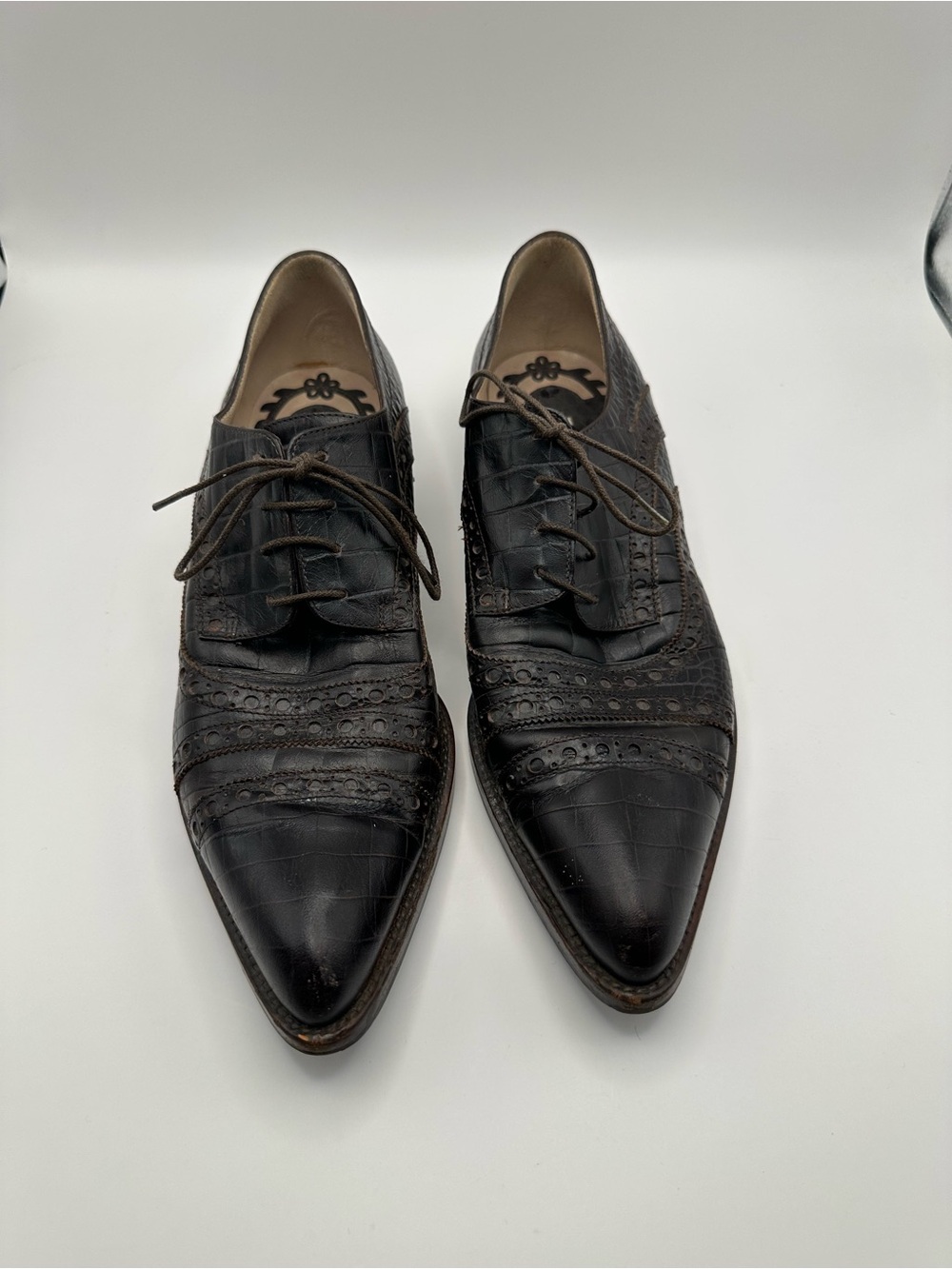 Pollini Women’s italy leather pointed toe oxford Shoes Eu 38